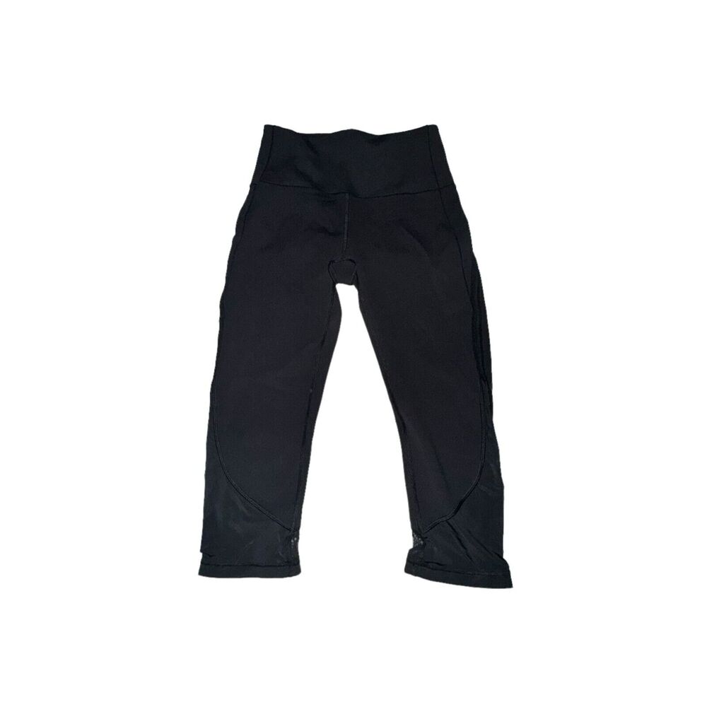 Lululemon Fresh In Mesh Crop Women's 6 Black 19" Full On Luxtreme Mesh Mid Rise